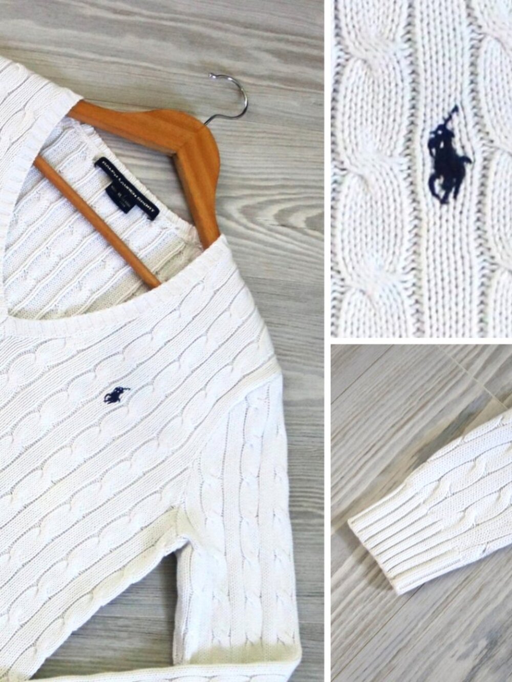 Polo Ralph Lauren Sport Cable Knit Sweater Womens Vintage Old Money Pony Size XL